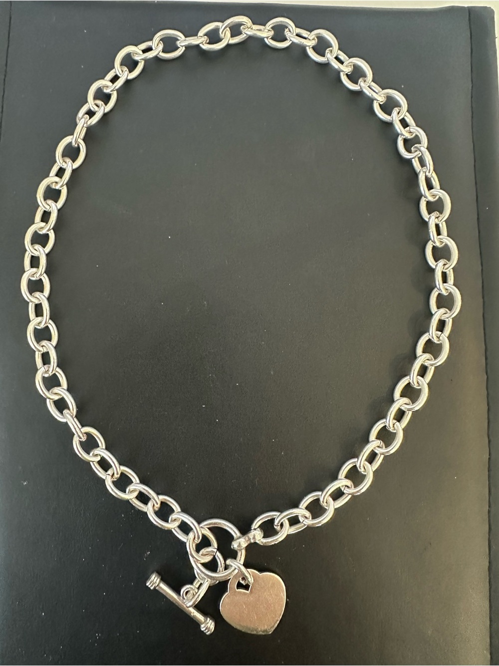 16” Sterling-Style Silver Heart Toggle Chain Necklace - Women's Jewelry